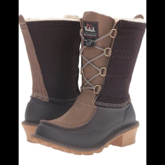 Woolrich Fully Wooly Winter Boots Brown Fuzzy Waterproof Size 8.5 - Picture 1 of 9